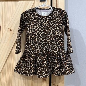 Bonnie Baby Leopard Print Long Sleeve Dress